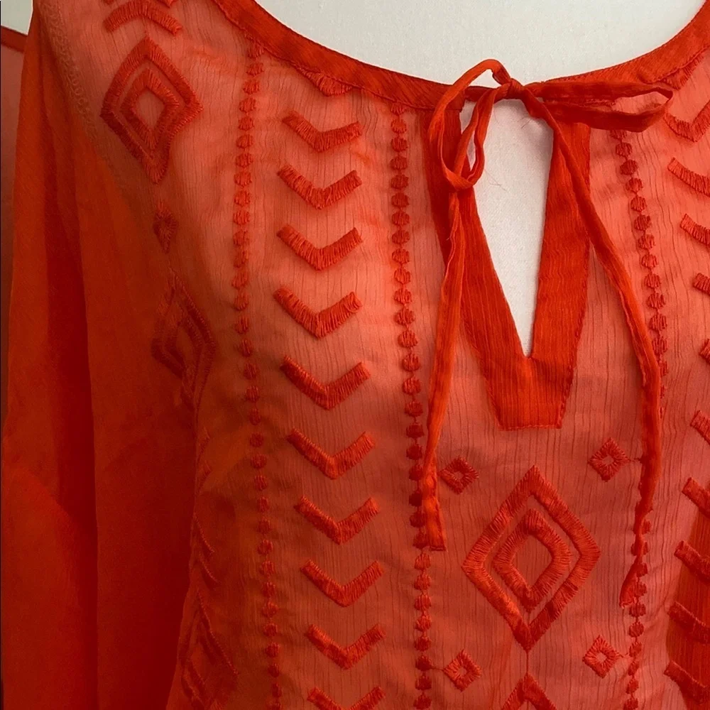 🎉SALE🎉Old Navy Orange Tie Front Tunic with Relaxed Fit - Picture 5 of 14